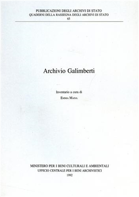 9788871250175-Archivio Galimberti. Inventario.